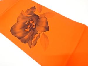 塩瀬　手描き　花模様　名古屋帯